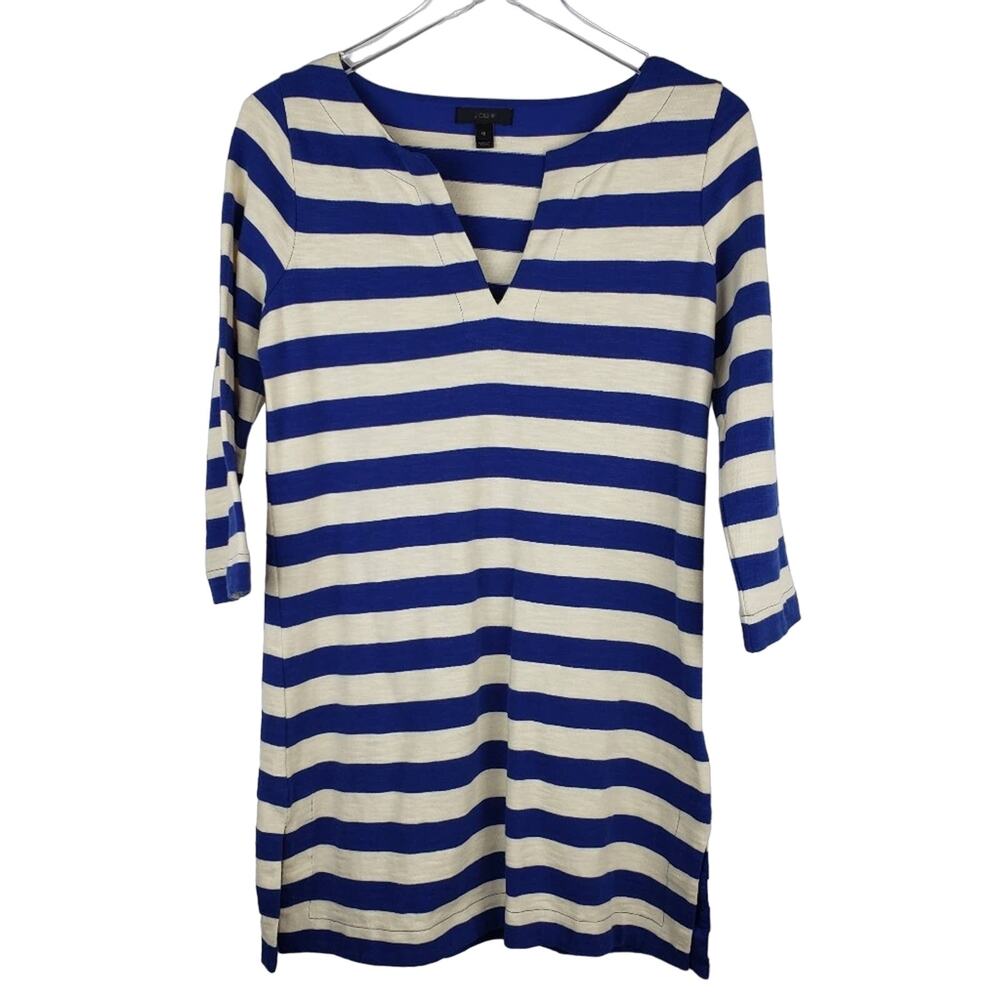J Crew tunic or beach coverup blue white XS